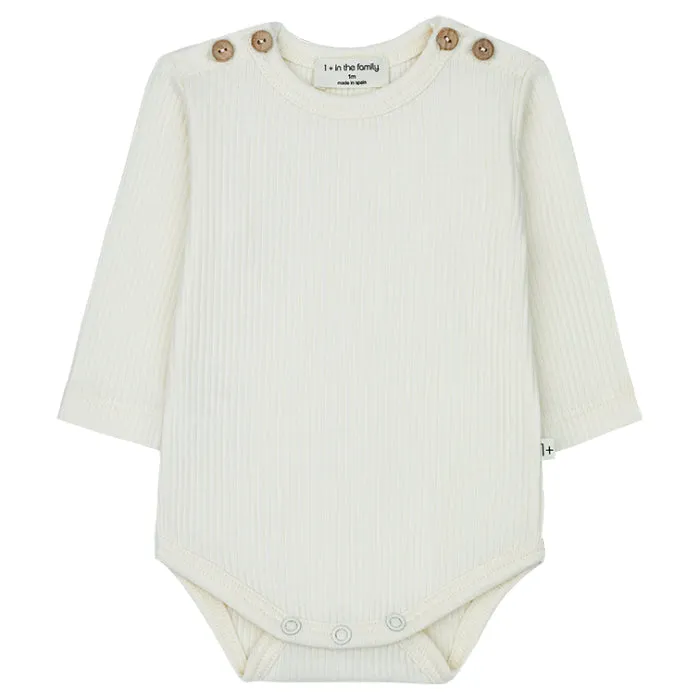 1+ In The Family Baby Aram Bodysuit Ecru Cream