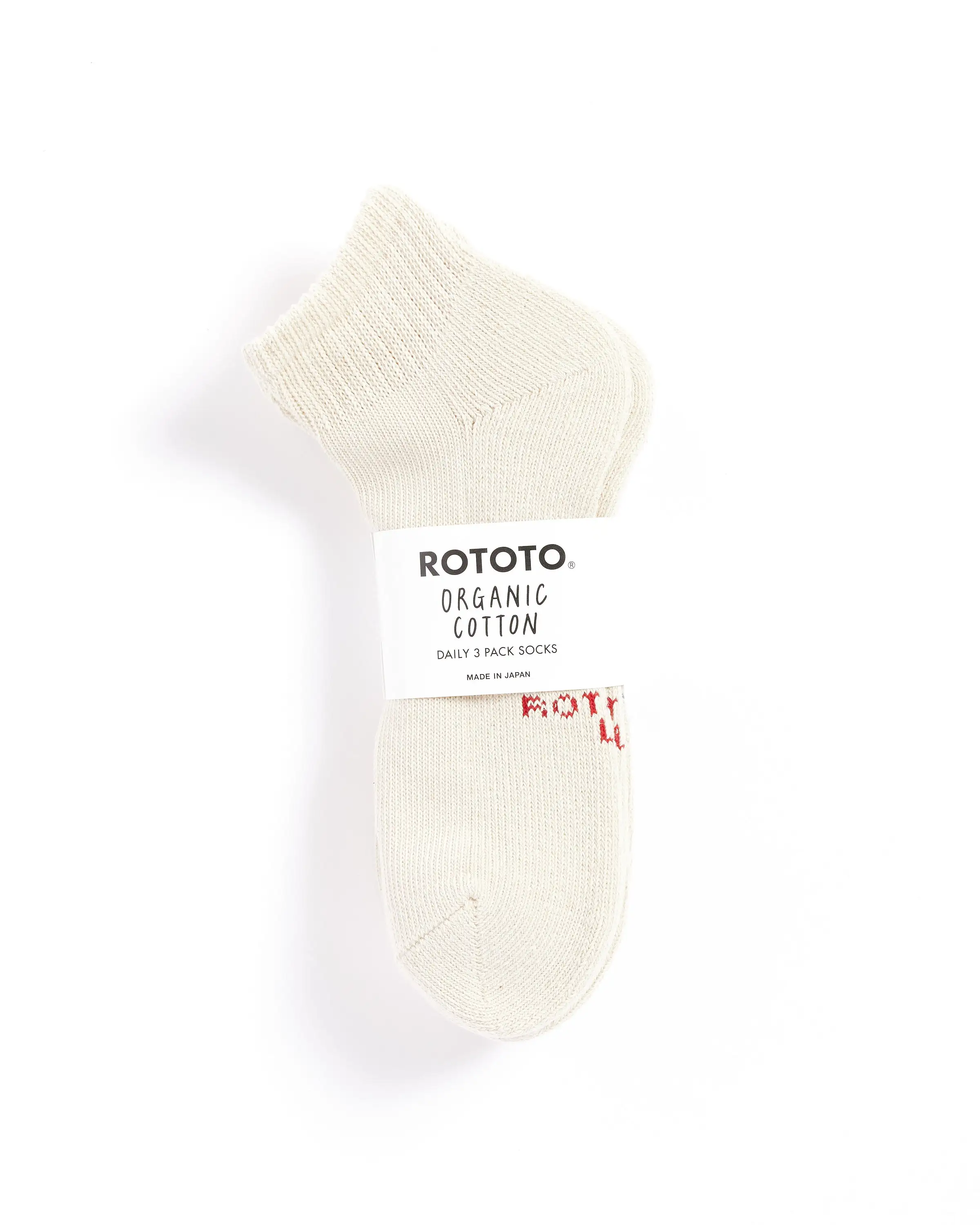 1371 Organic Cotton Daily 3 Pack Socks in Ecru