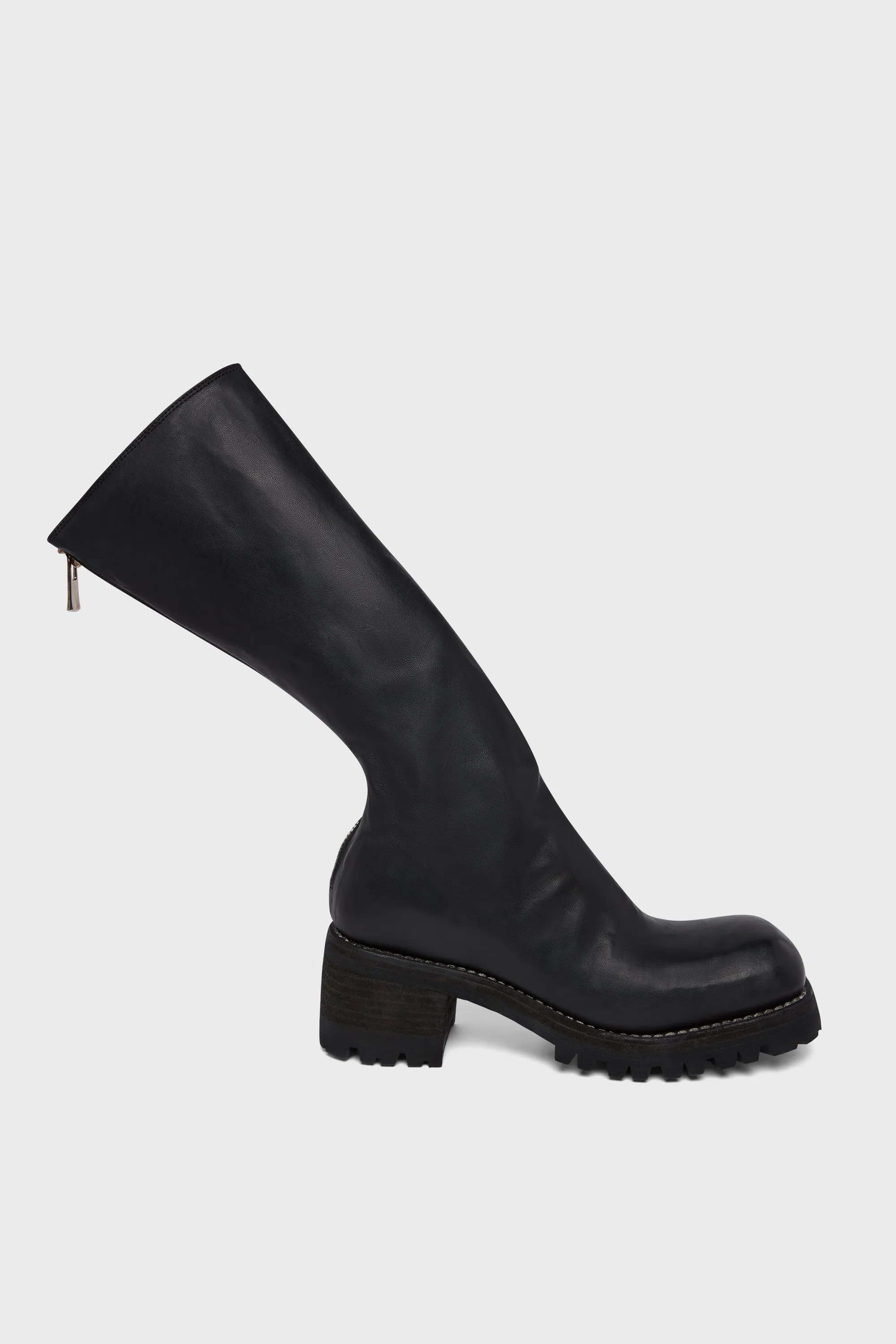 9089V BACK ZIP HIGH BOOTS BLACK