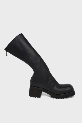 9089V BACK ZIP HIGH BOOTS BLACK