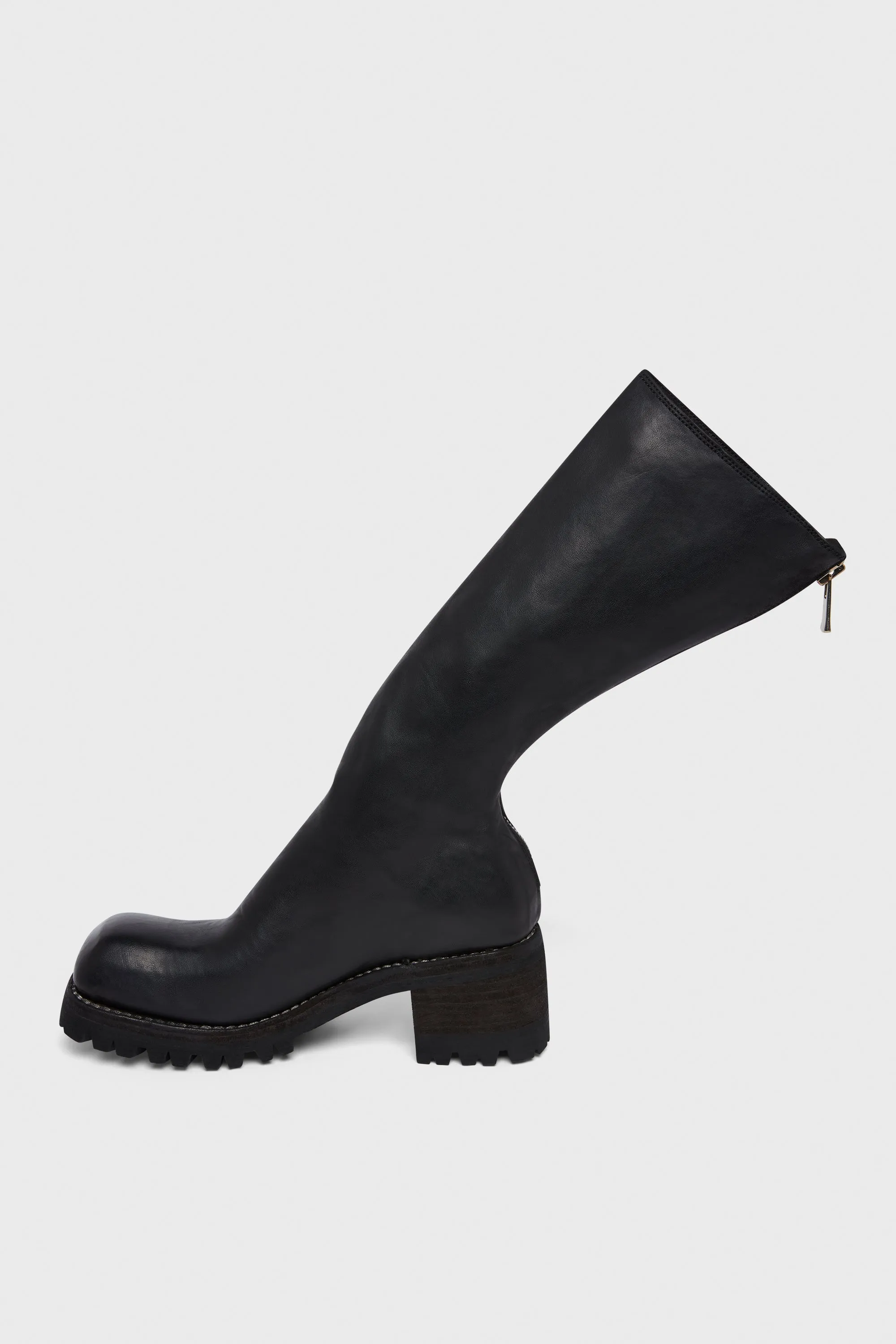 9089V BACK ZIP HIGH BOOTS BLACK