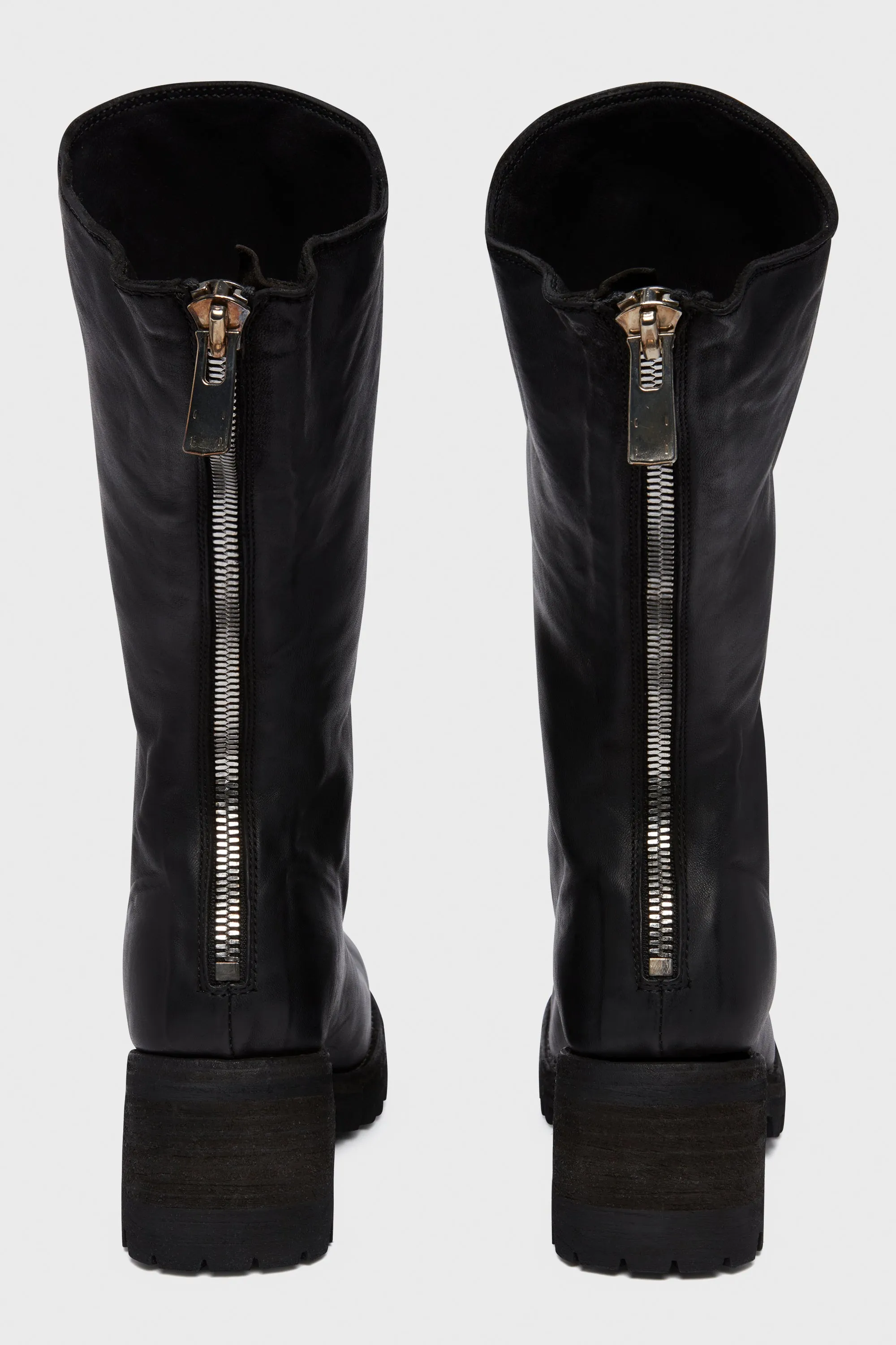 9089V BACK ZIP HIGH BOOTS BLACK