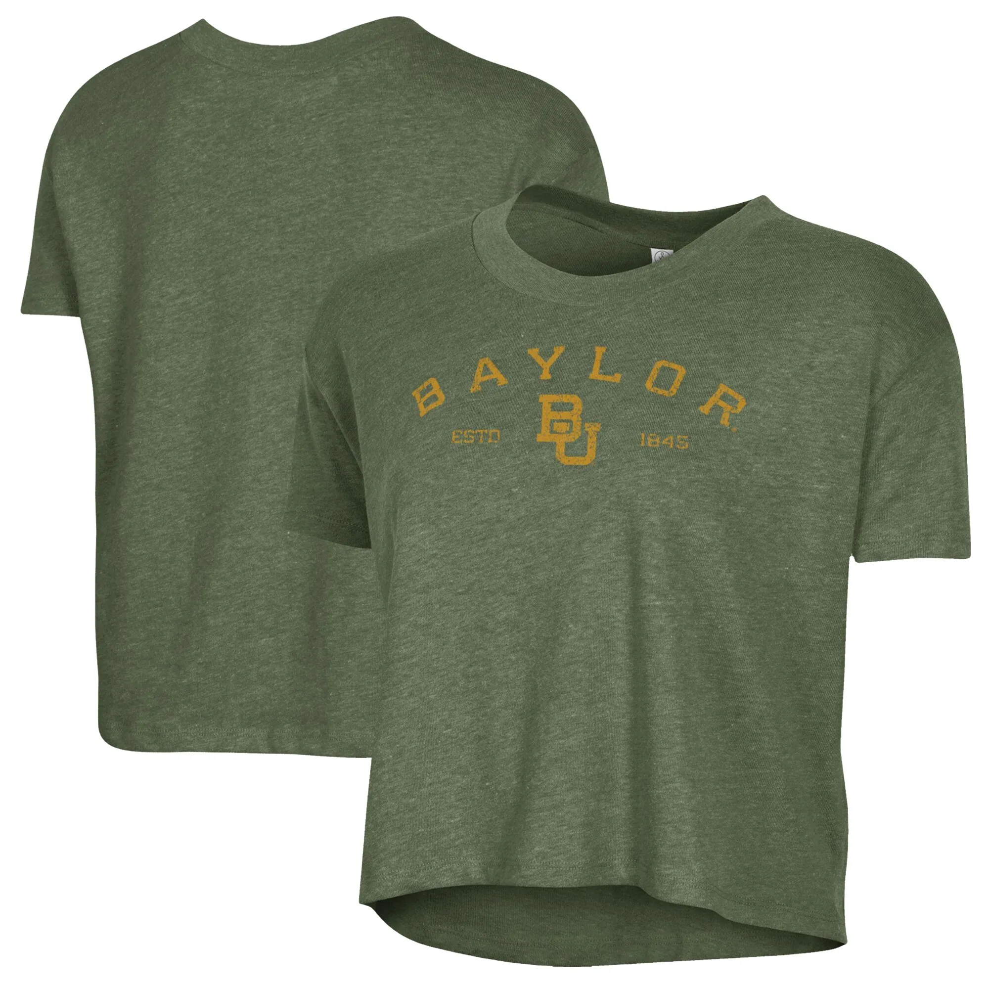 Alternative Apparel  Baylor Bears Women's Green Retro Jersey Headliner Cropped T-Shirt