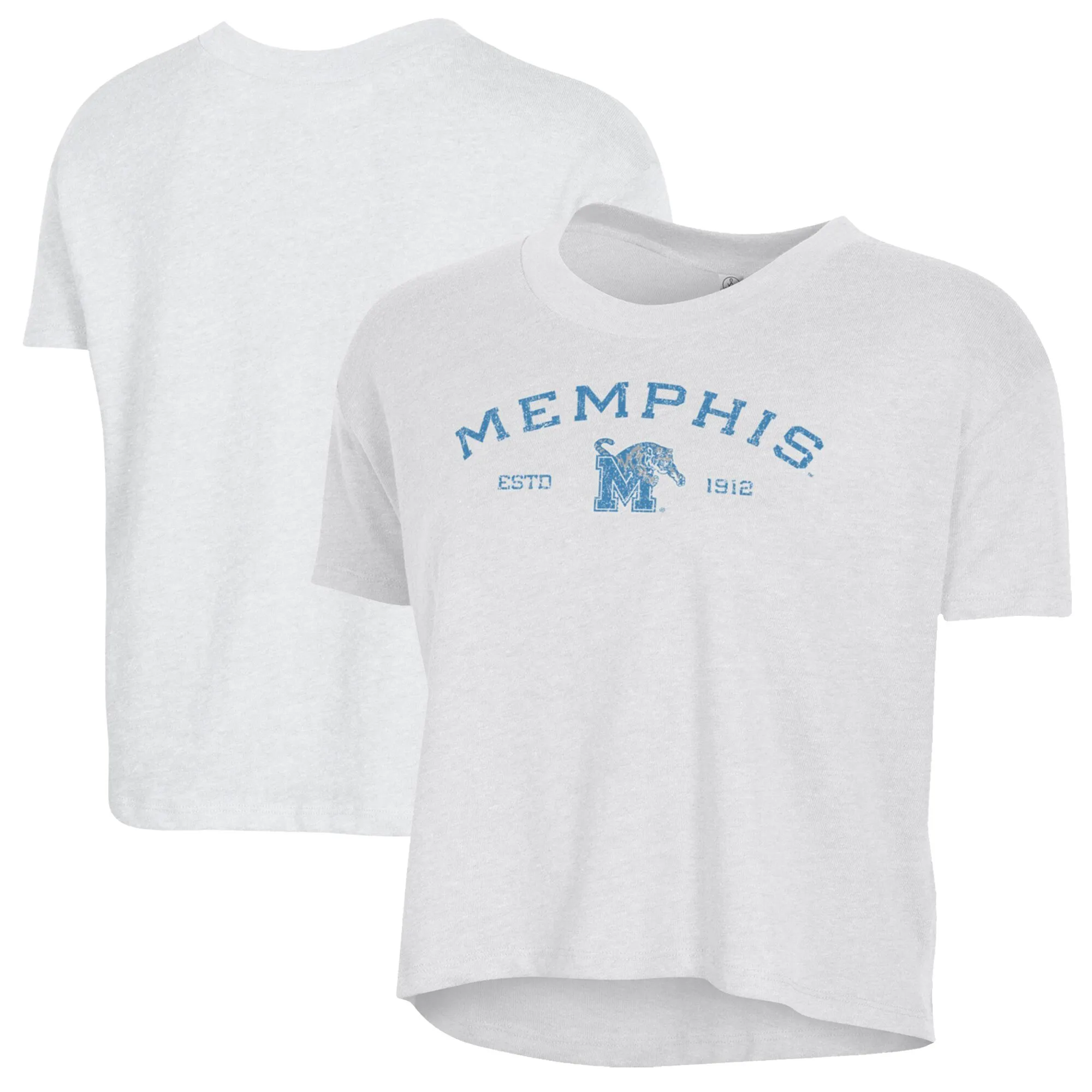 Alternative Apparel  Memphis Tigers Women's White Retro Jersey Headliner Cropped T-Shirt