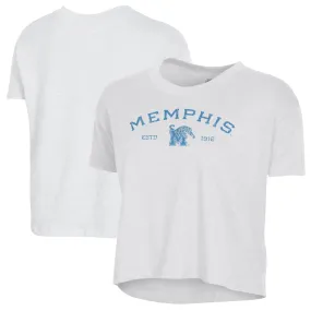 Alternative Apparel  Memphis Tigers Women's White Retro Jersey Headliner Cropped T-Shirt