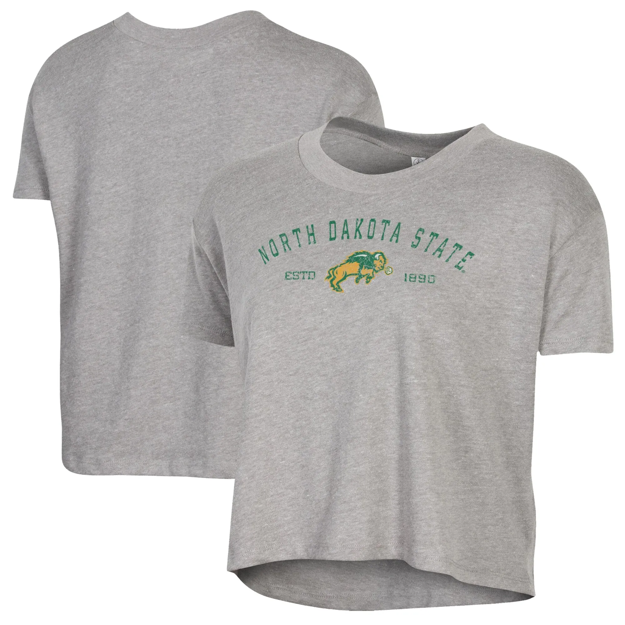 Alternative Apparel  NDSU Bison Women's Gray Retro Jersey Headliner Cropped T-Shirt