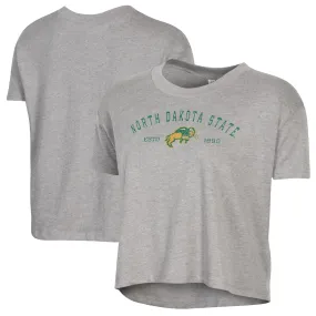 Alternative Apparel  NDSU Bison Women's Gray Retro Jersey Headliner Cropped T-Shirt