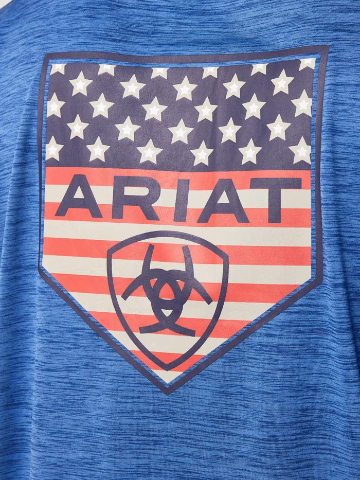 Ariat 10043764 Mens Charger Proud Shield T-Shirt Monaco Blue