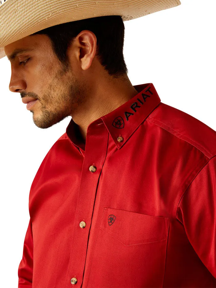 Ariat 10048809 Mens Team Logo Twill Classic Fit Shirt Red