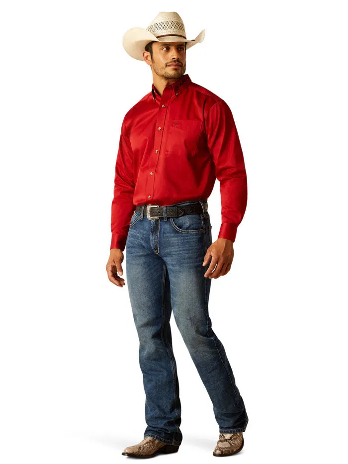 Ariat 10048809 Mens Team Logo Twill Classic Fit Shirt Red