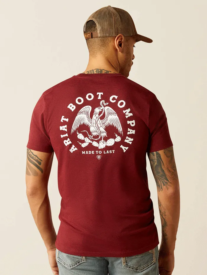 Ariat 10052510 Mens Eagle and Snake T-Shirt Burgundy