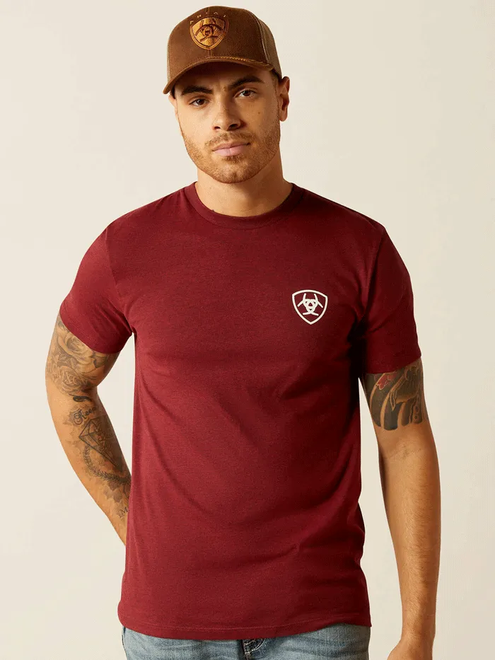 Ariat 10052510 Mens Eagle and Snake T-Shirt Burgundy