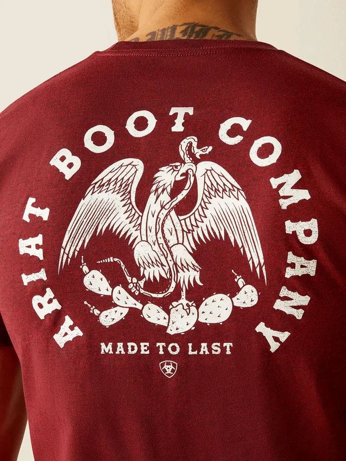 Ariat 10052510 Mens Eagle and Snake T-Shirt Burgundy