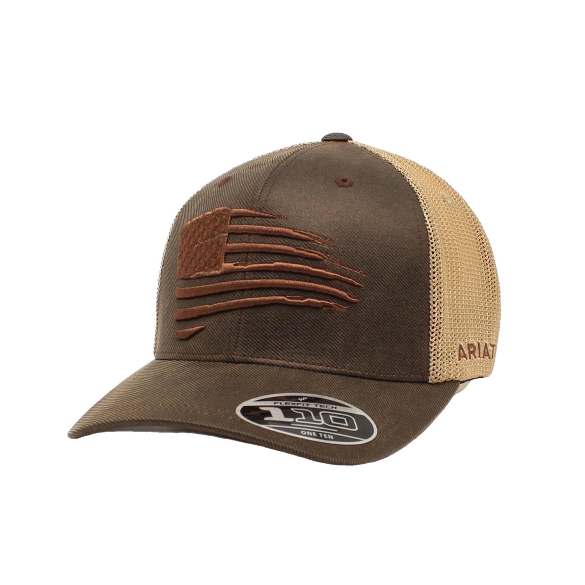 Ariat Mesh Snap Back Oil Skin Brown Patriot