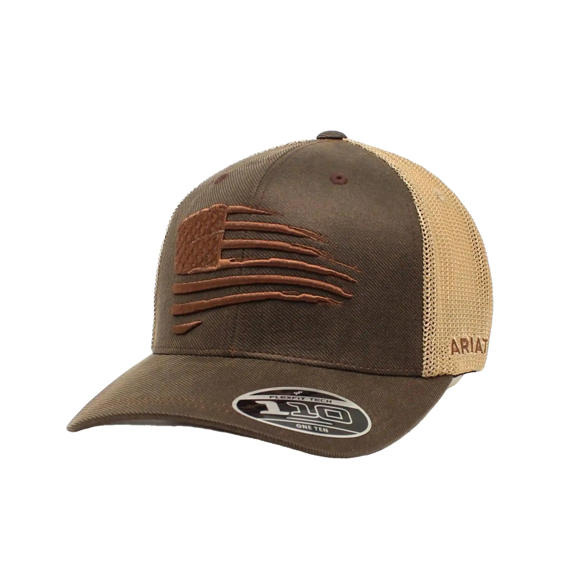 Ariat Mesh Snap Back Oil Skin Brown Patriot