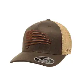 Ariat Mesh Snap Back Oil Skin Brown Patriot