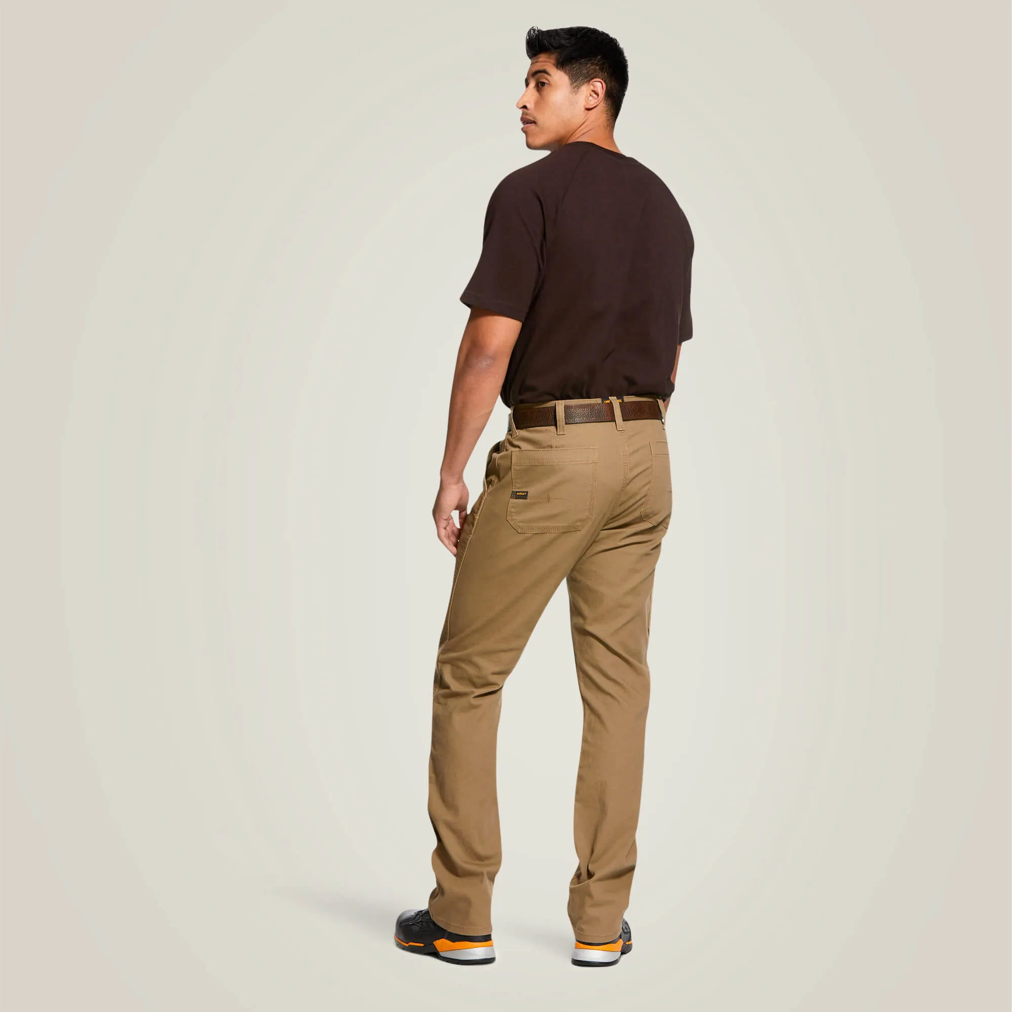 Ariat Rebar M4 Low Rise DuraStretch Made Tough Double Front Stackable Straight Leg Pant, Khaki #10030232