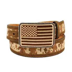 Ariat Western Belt 1 1/2 Medium Brown Camo