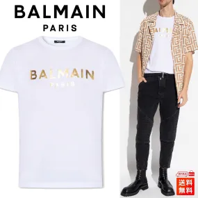 BALMAIN  |Crew Neck Cotton Short Sleeves Logo Luxury