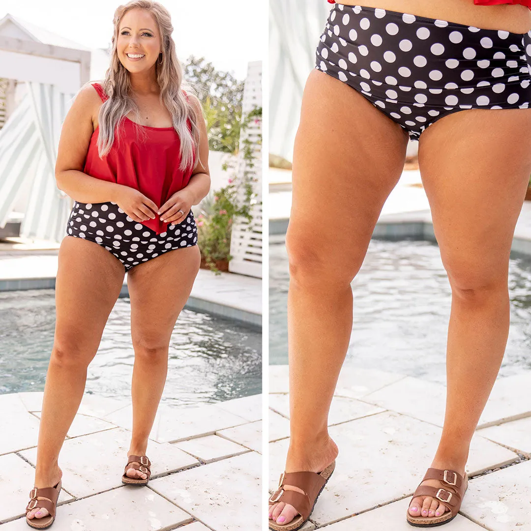 Beach Sweetheart Swim Bottom, Polka Dot