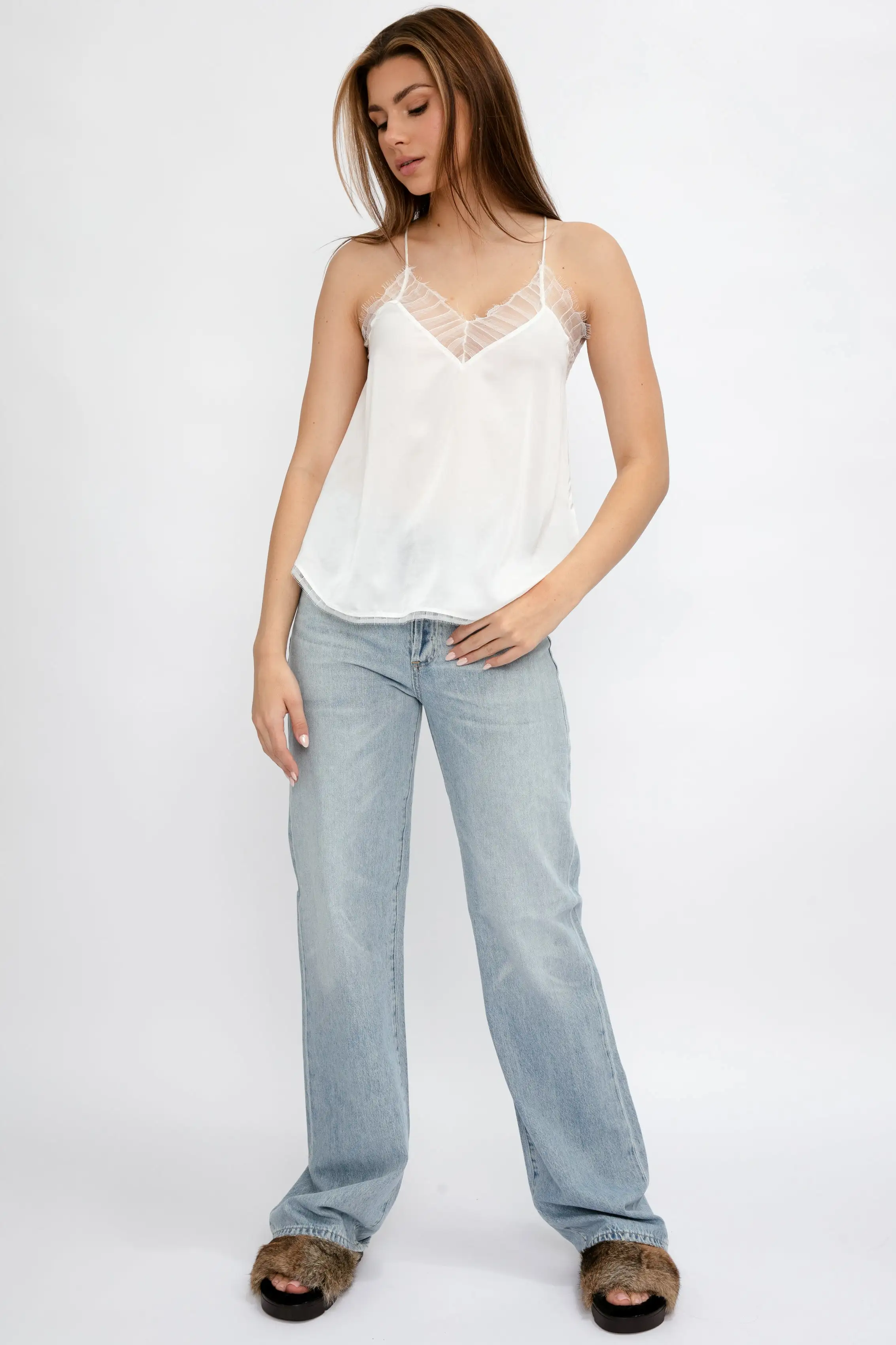 Berwyn Silk Camisole in Ecru