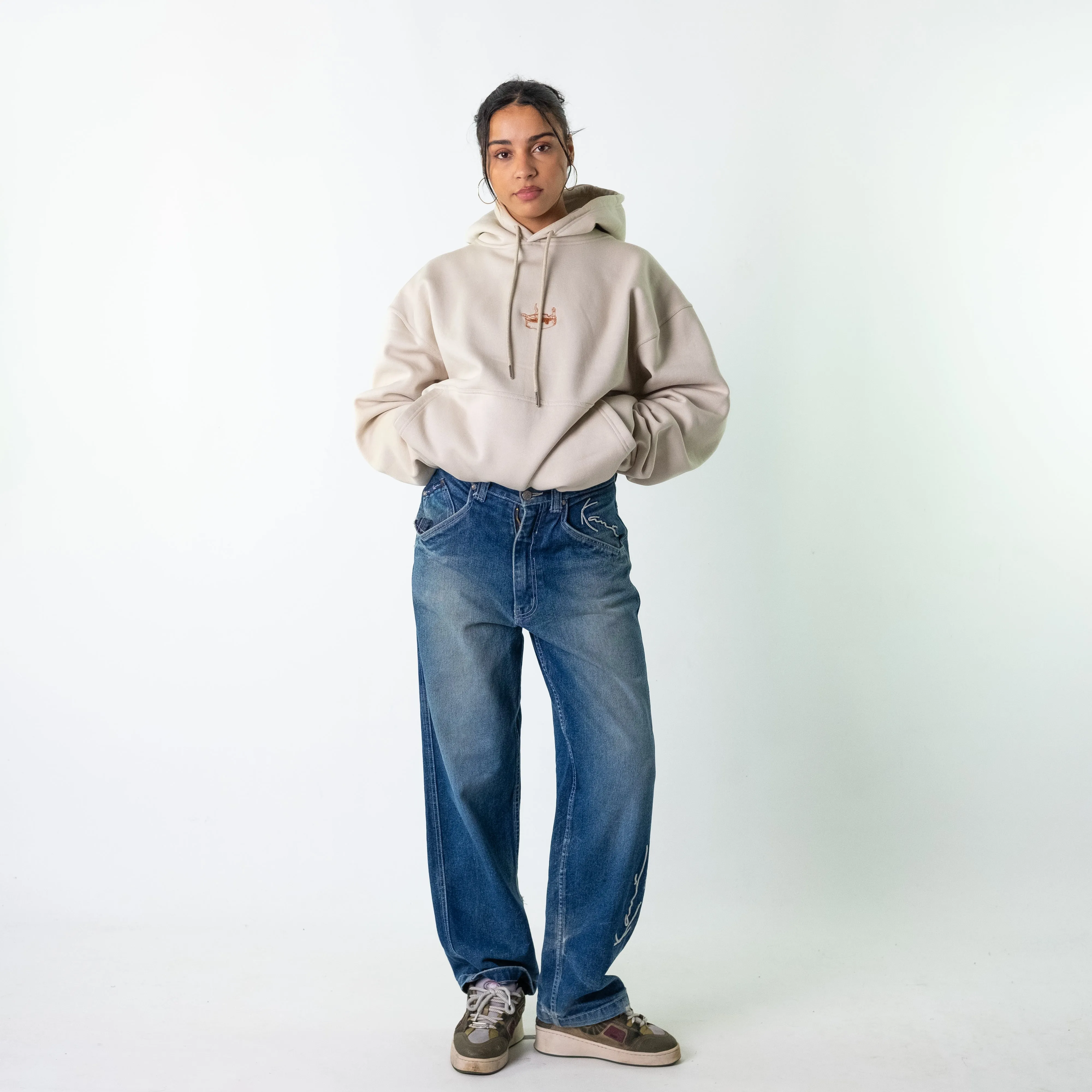 Blue Denim 90s Karl Kani  Cargo Skater Trousers Pants Jeans (30x32)