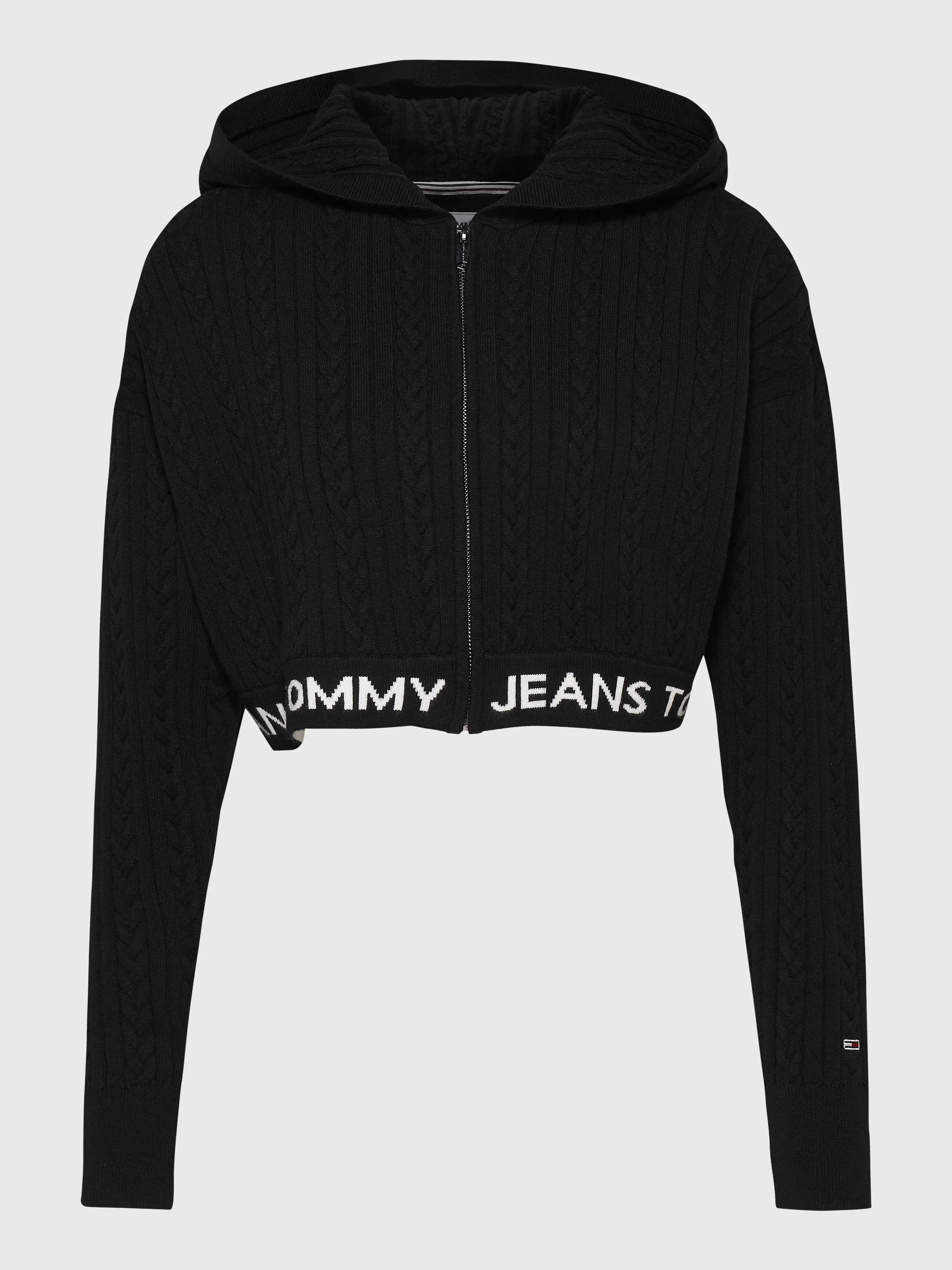 Cable Knit Cropped Hoodie | Sweatshirts & Hoodies | Tommy Jeans