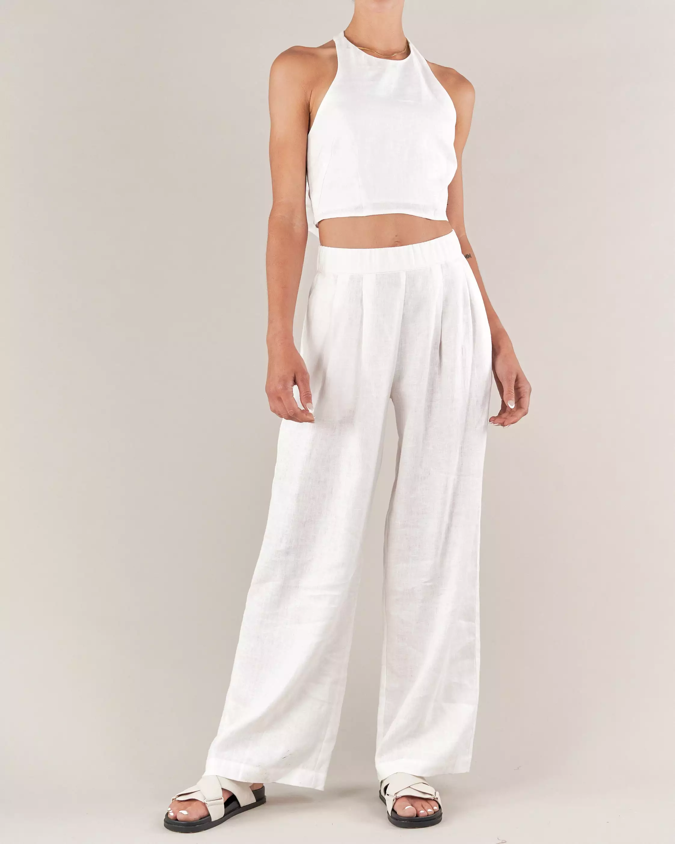 Cancun Linen Pant - White