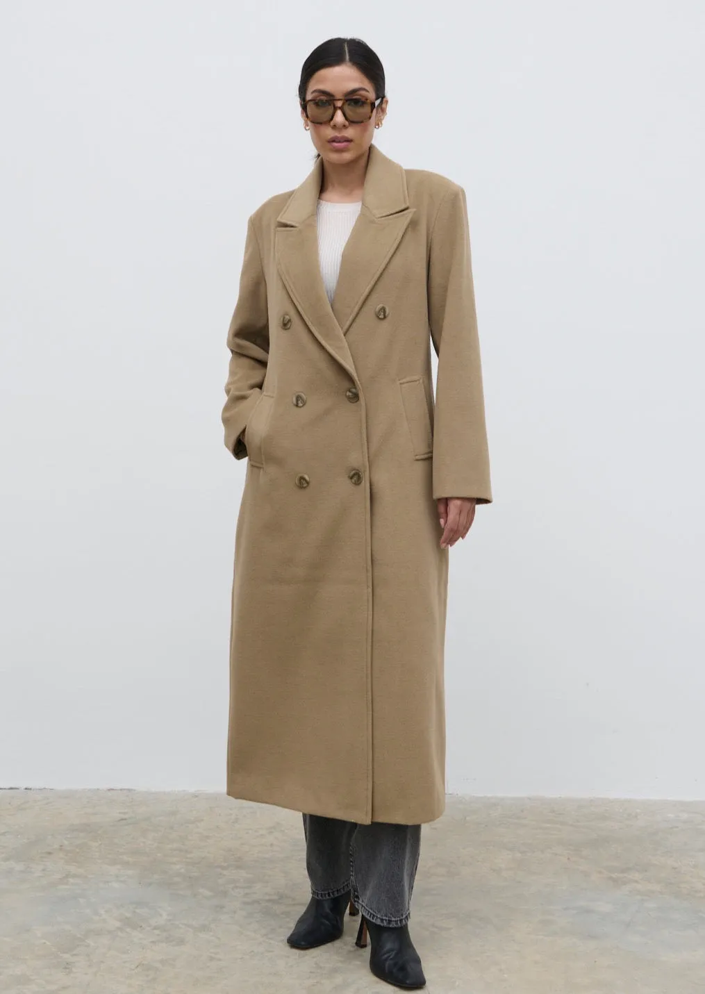 Carissa Oversized Tailored Coat - Taupe