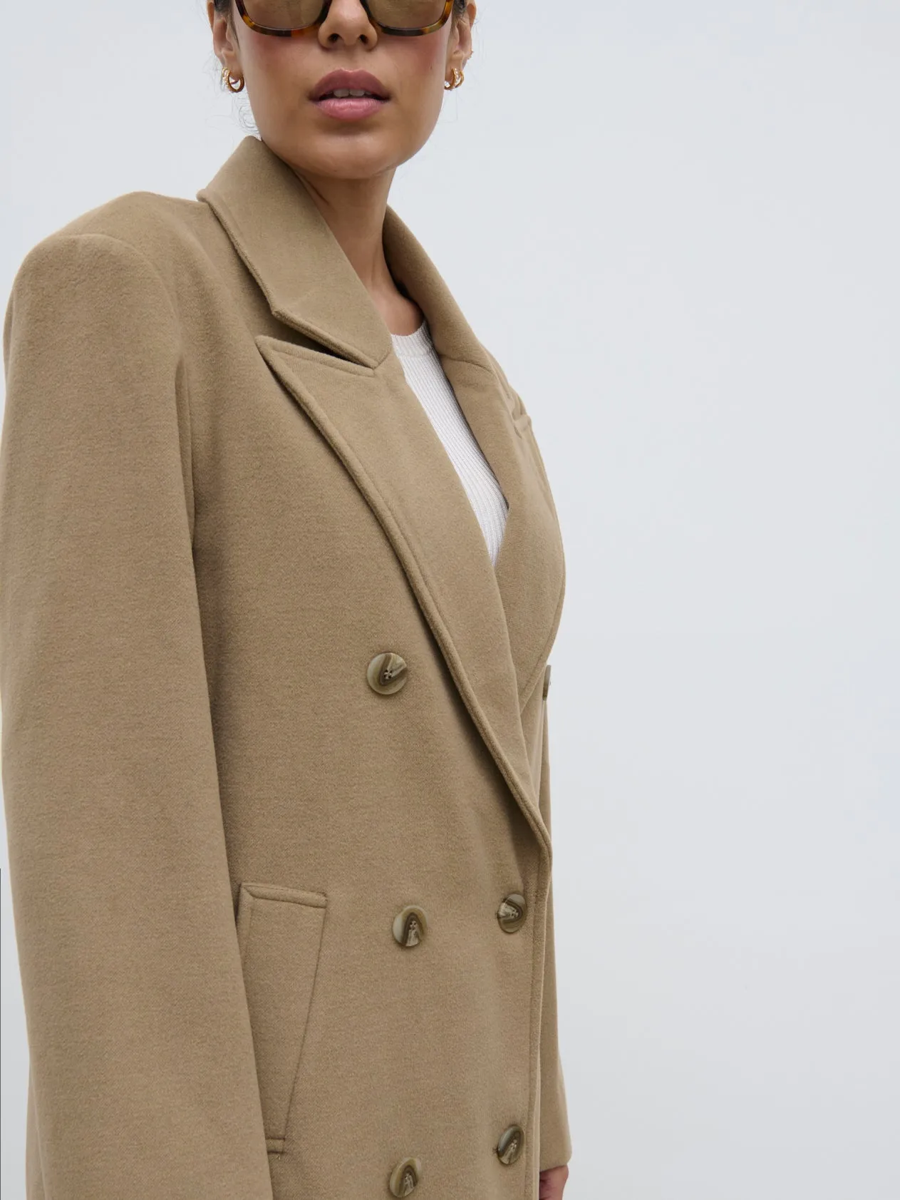 Carissa Oversized Tailored Coat - Taupe