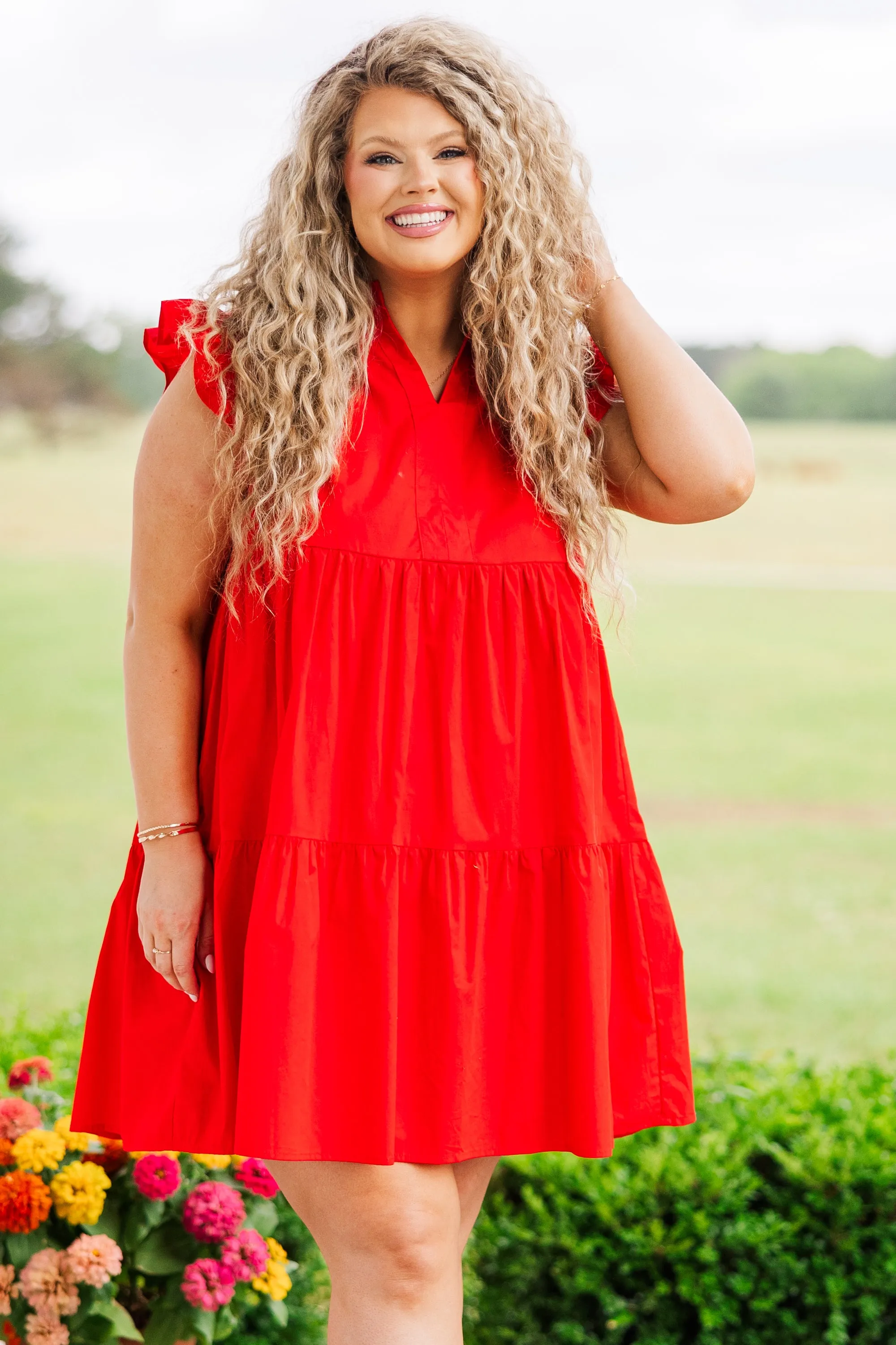 Charmingly Cute Dress, Red