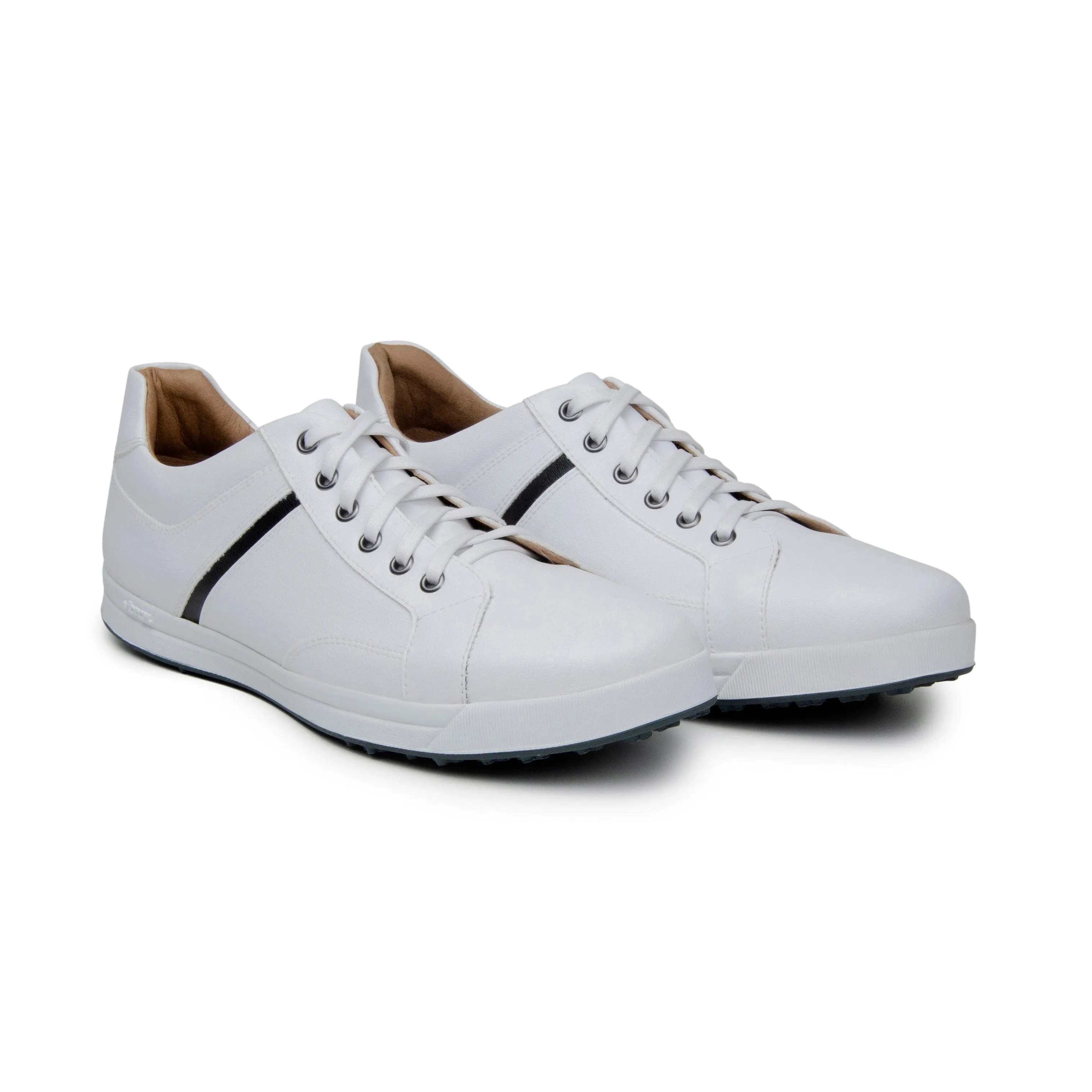 'Ciaran' men's corn-leather  sneaker by Zette Shoes - white