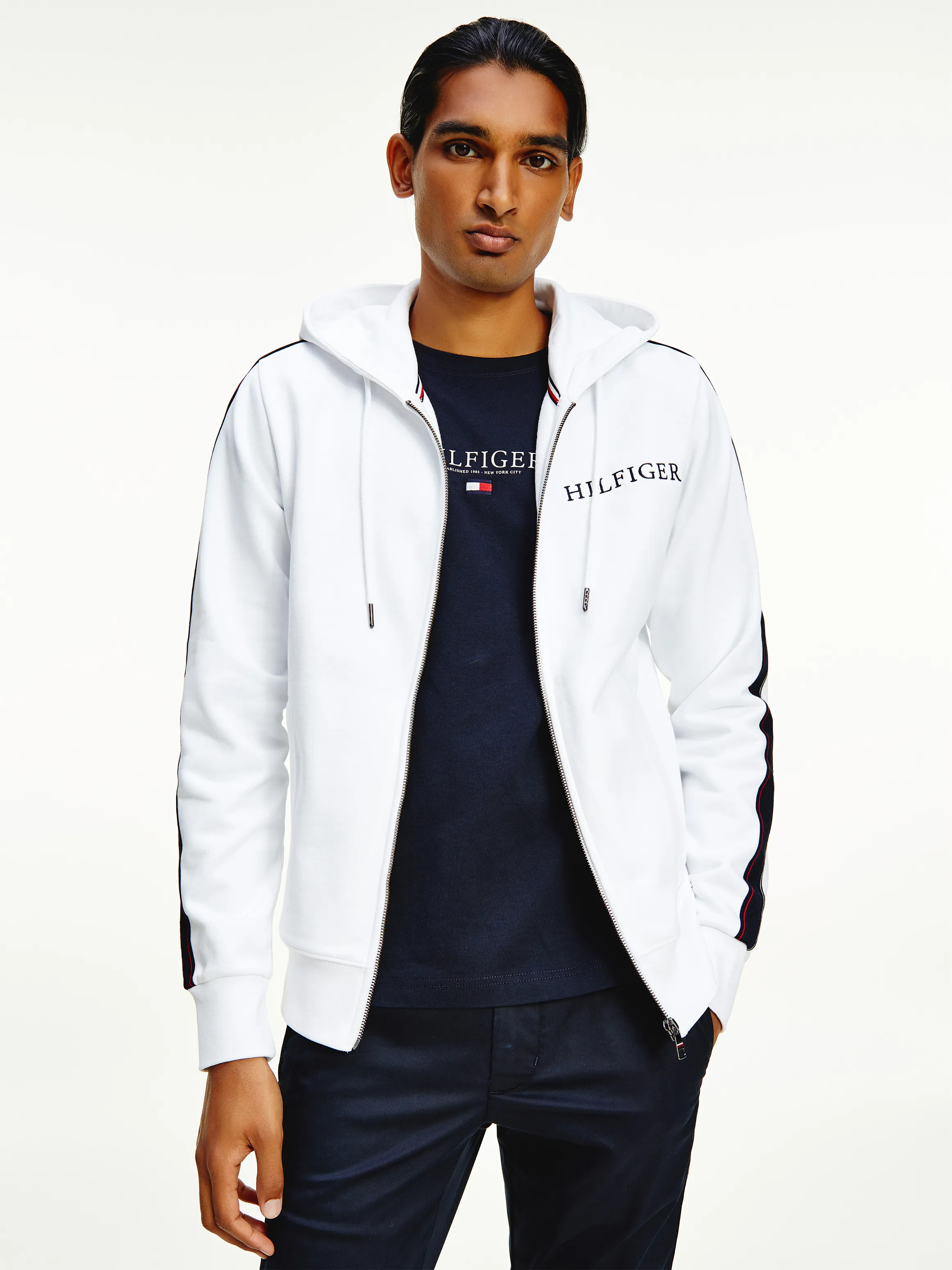 Contrast Tape Zip-Thru Hoodie | Hoodies | Tommy Hilfiger