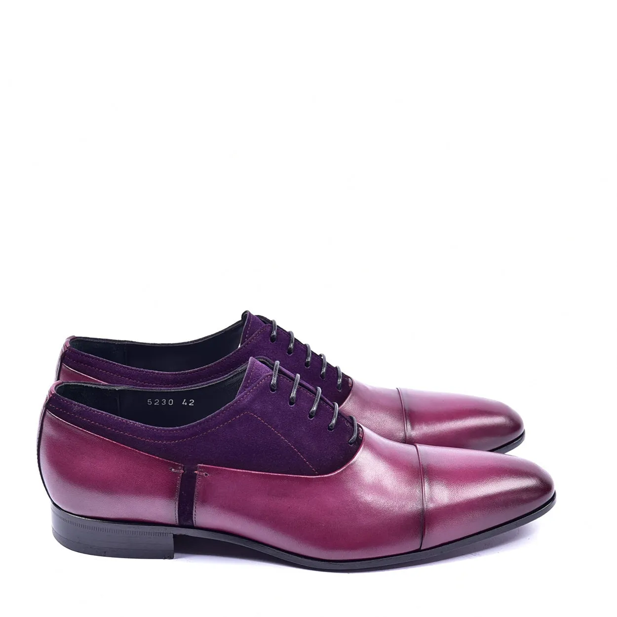 Corrente C0014042 5230 Men's Shoes Purple Suede / Calf-Skin Leather Cap-Toe Oxfords (CRT1299)