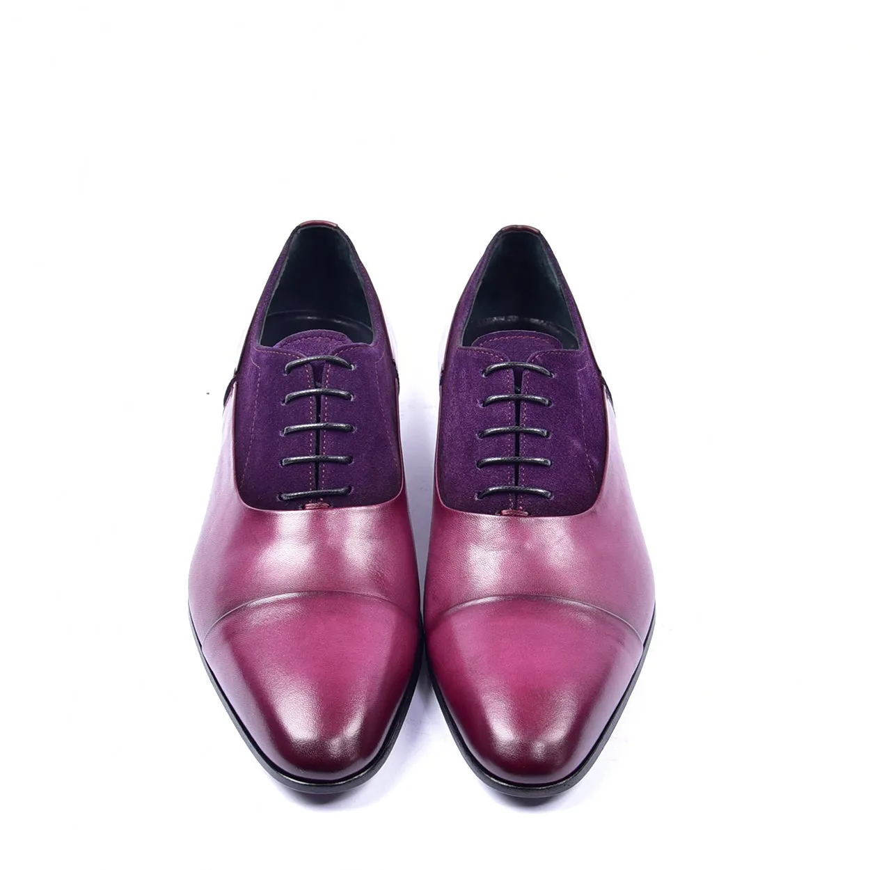 Corrente C0014042 5230 Men's Shoes Purple Suede / Calf-Skin Leather Cap-Toe Oxfords (CRT1299)