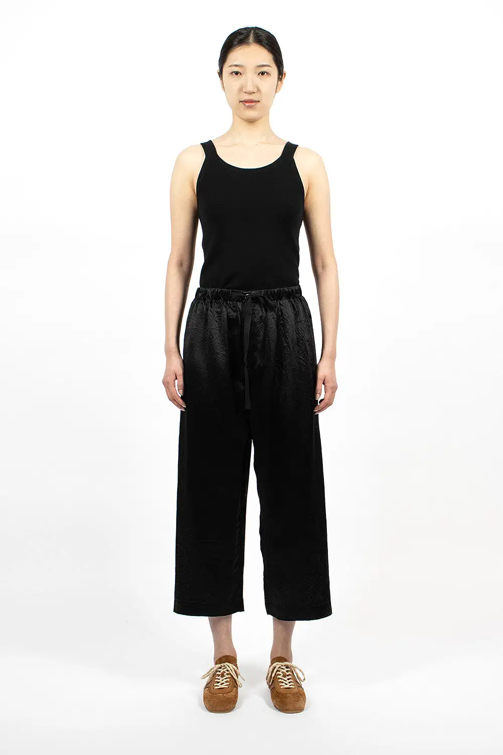 Cropped Pull-On Pant Black