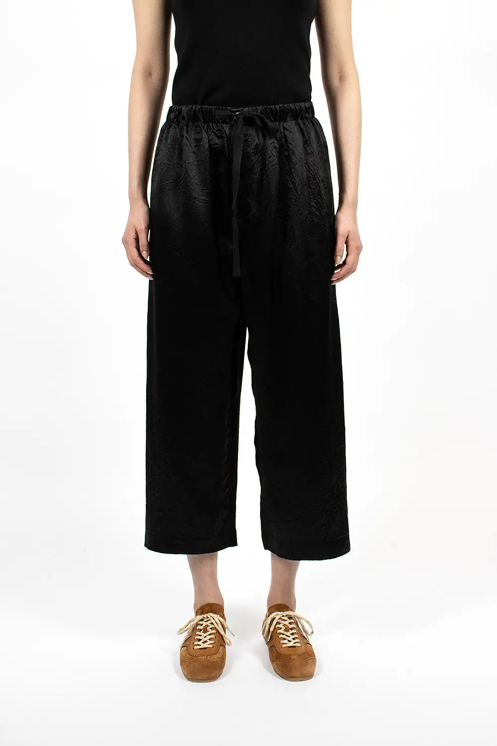 Cropped Pull-On Pant Black