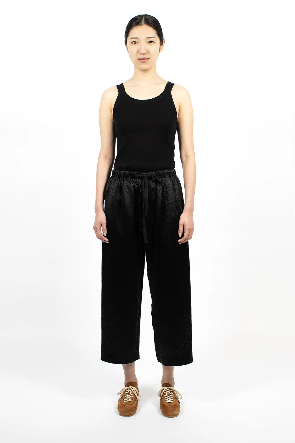 Cropped Pull-On Pant Black