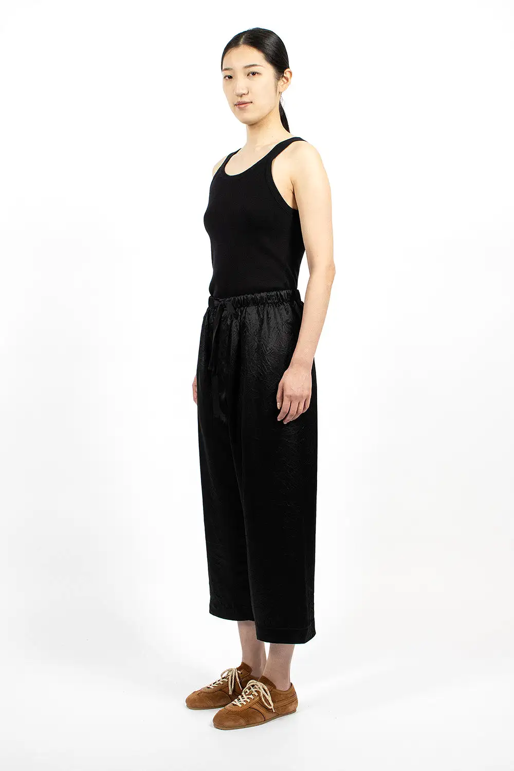 Cropped Pull-On Pant Black