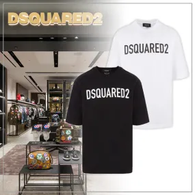 D SQUARED2  |Crew Neck Plain Short Sleeves Logo Luxury Crew Neck T-Shirts