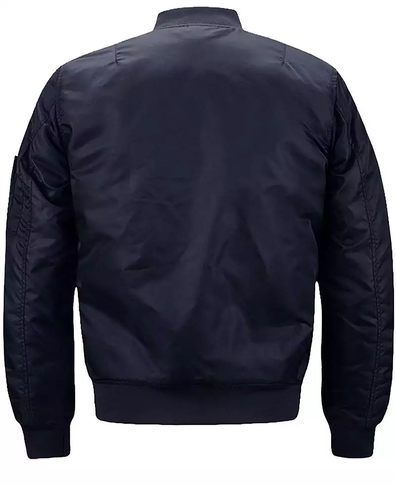 Darcy Navy Blue MA-1 Bomber Nylon Jacket for Mens