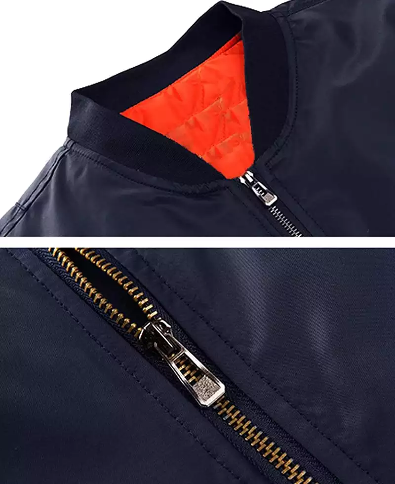 Darcy Navy Blue MA-1 Bomber Nylon Jacket for Mens