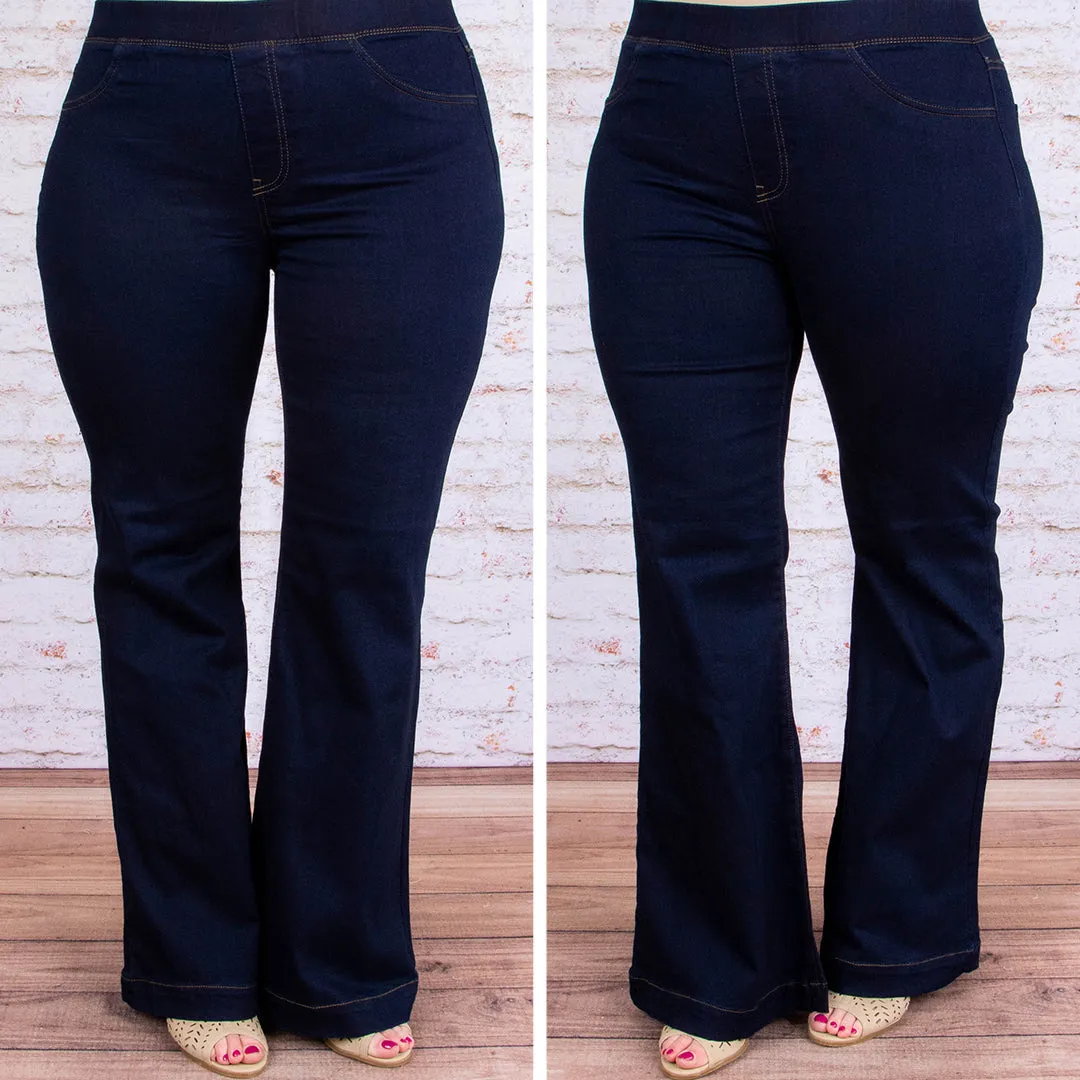 Dare To Flare Jeans, Super Dark Wash