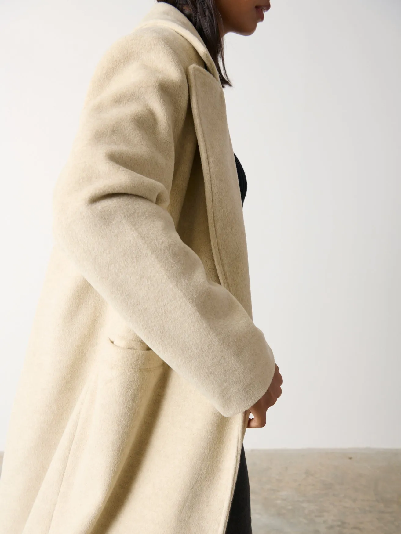 Ezra Boxy Collared Coat - Oatmeal