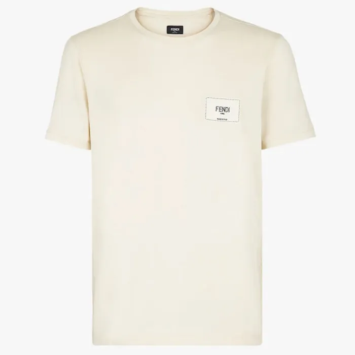 FENDI  |Crew Neck Monogram Logo Luxury Crew Neck T-Shirts