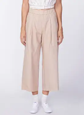 Fine Poplin Cropped Pant in Almond