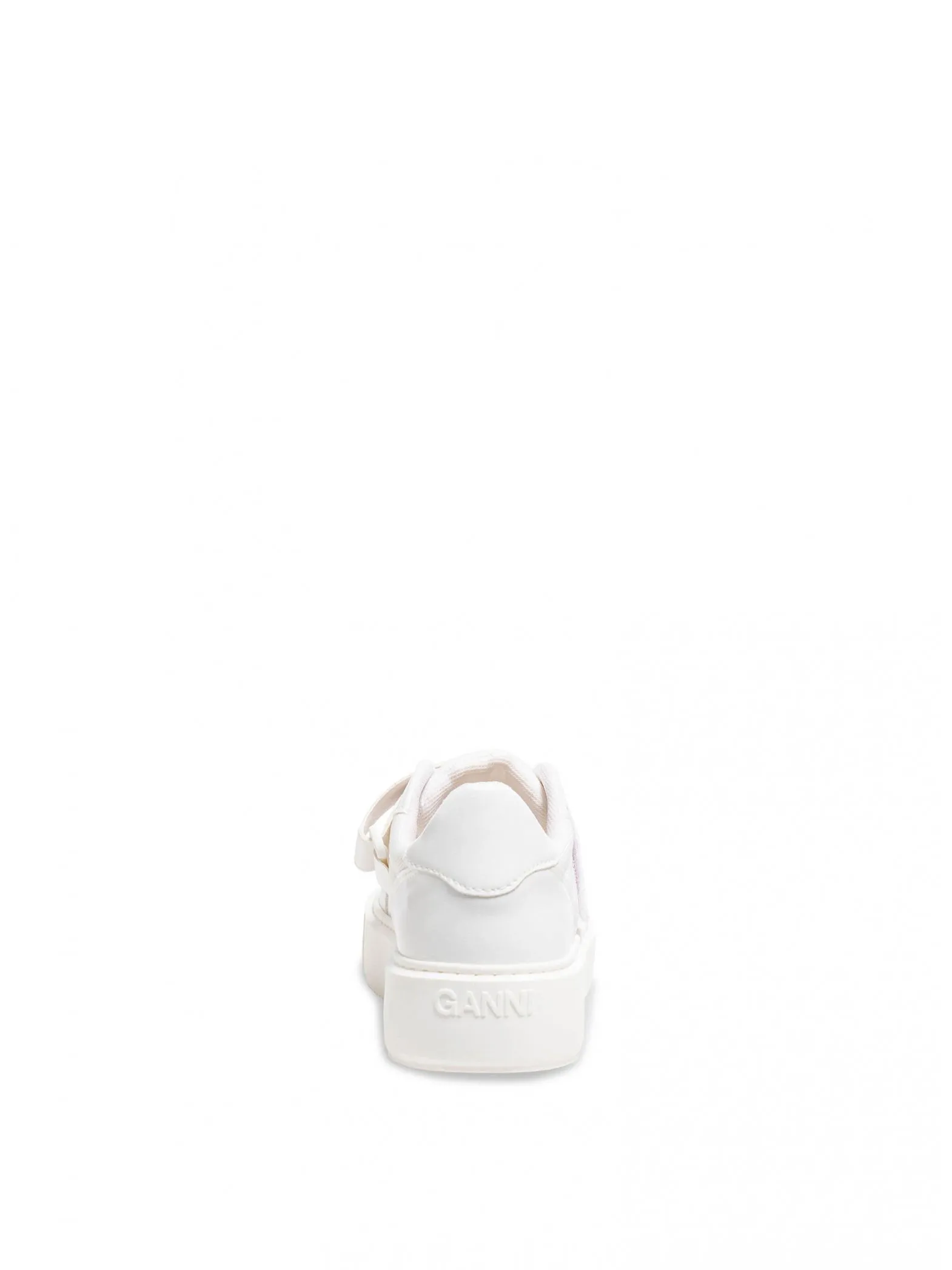 GANNI SNEAKER SPORTY MIX CUPSOLE LOW TOP VELCRO EGRET