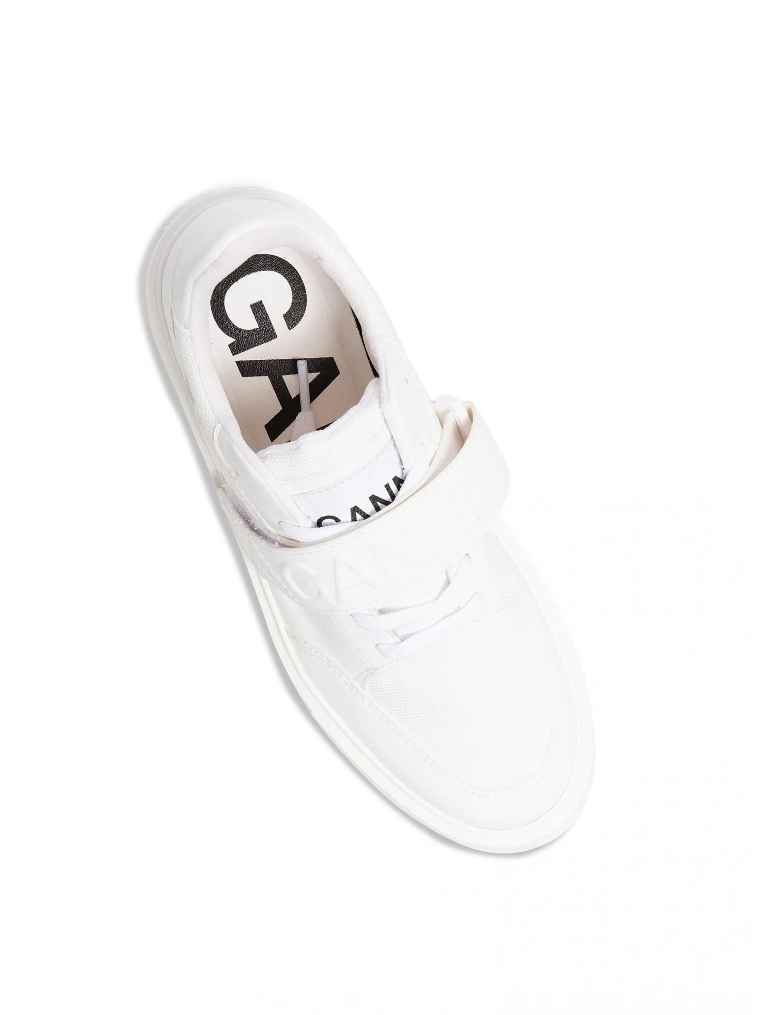 GANNI SNEAKER SPORTY MIX CUPSOLE LOW TOP VELCRO EGRET