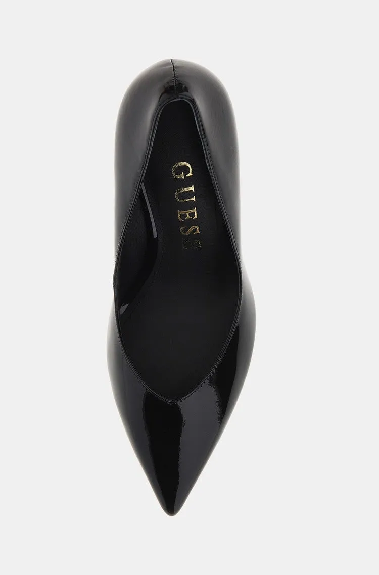 GUESS Leather Patent Court Shoe Black