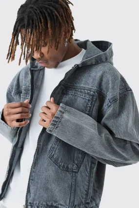 Hoodies & Sweatshirts | Tall Denim Acid Wash Hoodie | boohooMAN